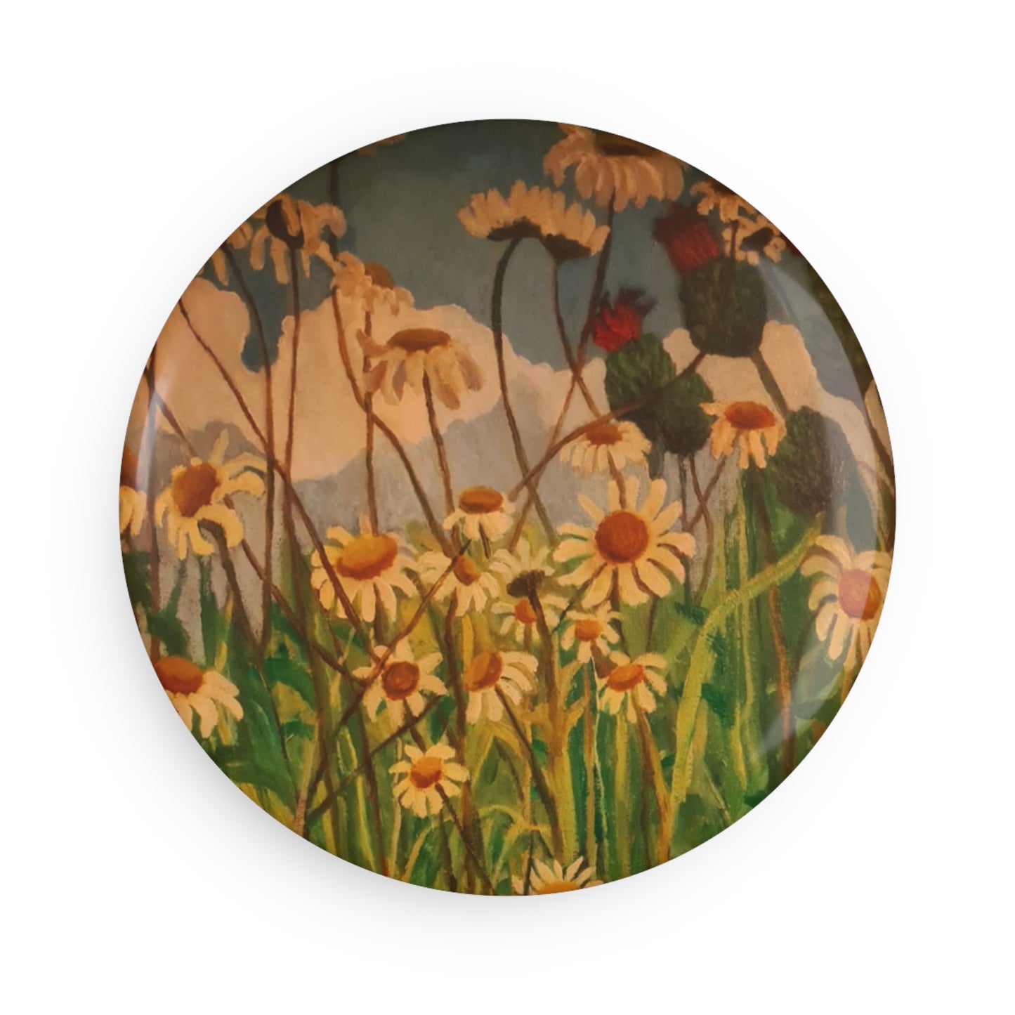 Floral Button Magnet, Nature-Inspired Decor, Gift for Garden Lovers, Refrigerator Magnet, Home Decoration, Spring Vibes