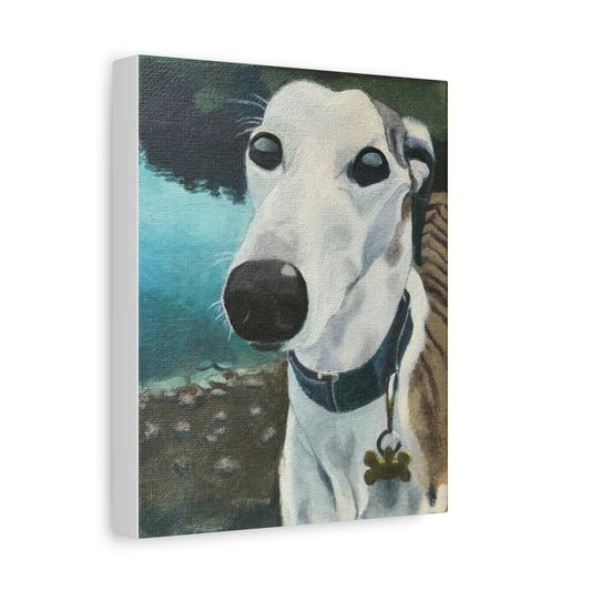 Greyhound Portrait Canvas Print — Stretched Matte Wall Art