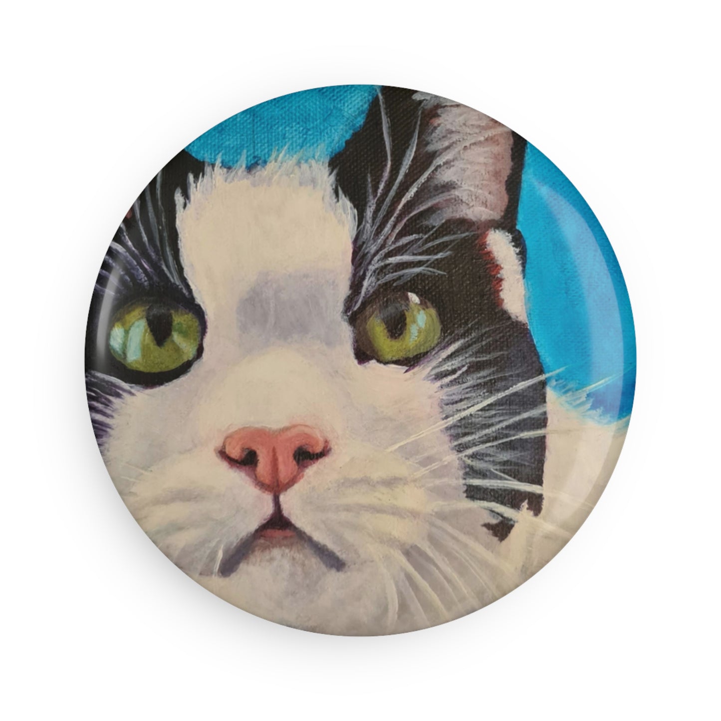 Cat Lover Button Magnet, Cute Cat Magnet, Animal Magnet, Gift for Cat Moms, Home Decor, Refrigerator Magnet, Pet Lover Gift
