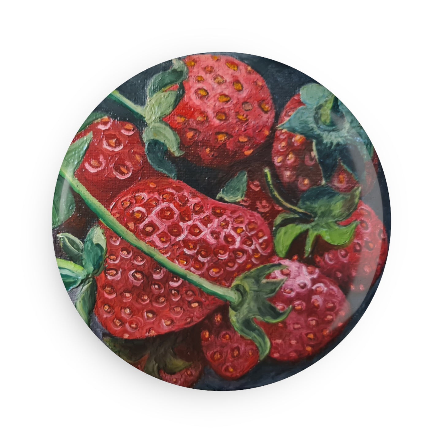 Strawberry Button Magnet Set | Kitchen Decor, Fridge Magnet, Gifts for Gardeners, Fruit Lovers, Summer Vibes