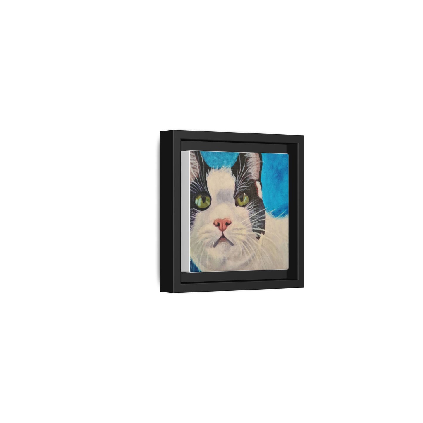 Cat Portrait printed Canvas, framed