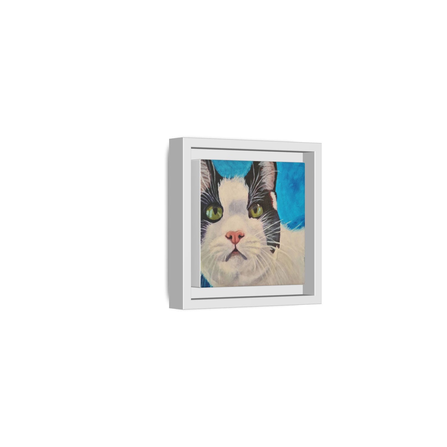 Cat Portrait printed Canvas, framed