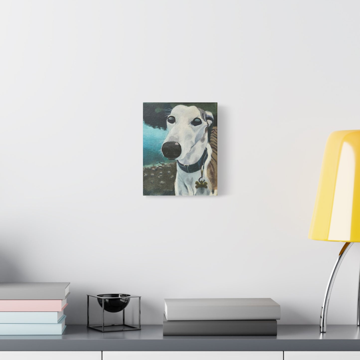 Greyhound Portrait Canvas Print — Stretched Matte Wall Art