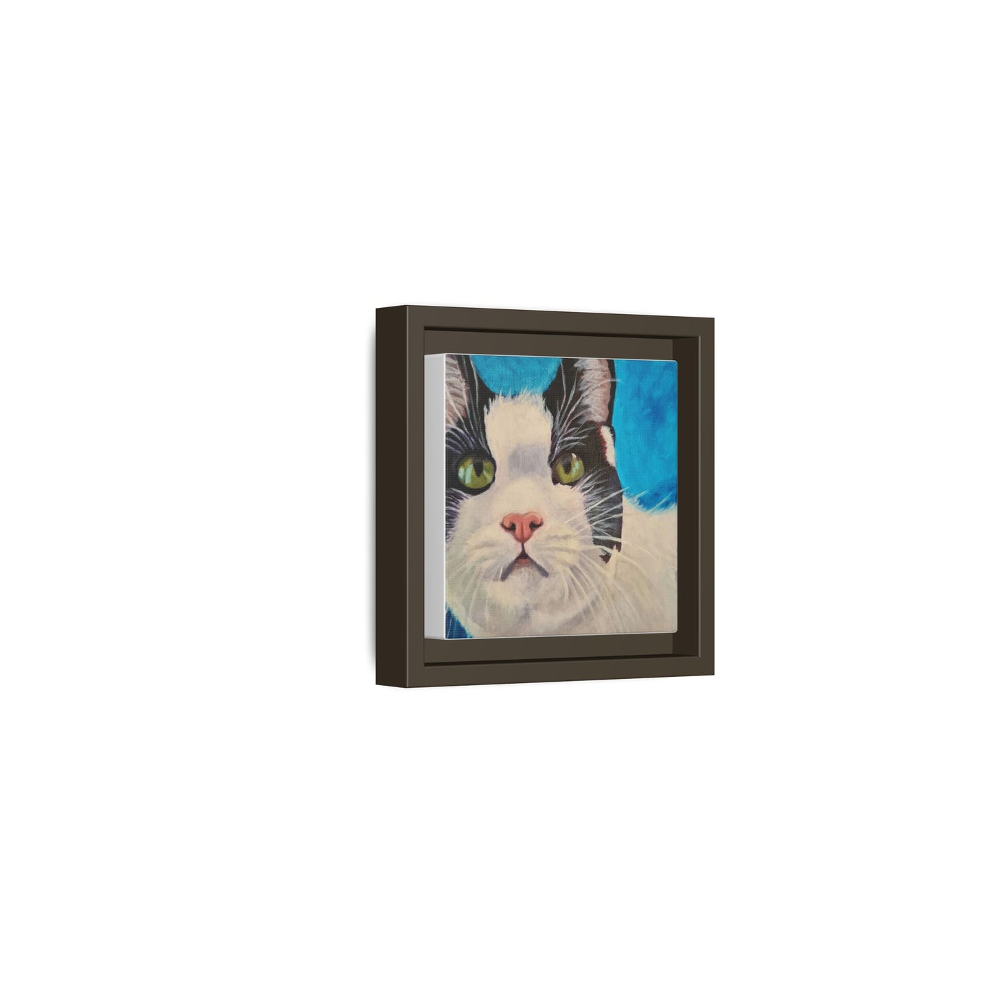 Framed Cat Portrait Canvas Print.