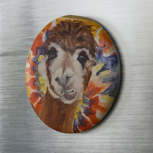 Alpaca Button Magnet, Cute Animal Magnet, Colorful Refrigerator Decor, Gift for Animal Lovers, Home Office Organizer, Fun Kitchen Accessory