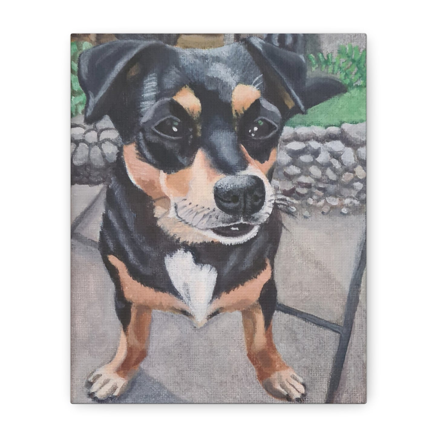 Dog Portrait original and Canvas print — Matte Stretched