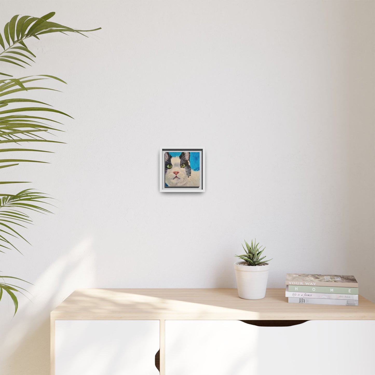 Cat Portrait printed Canvas, framed