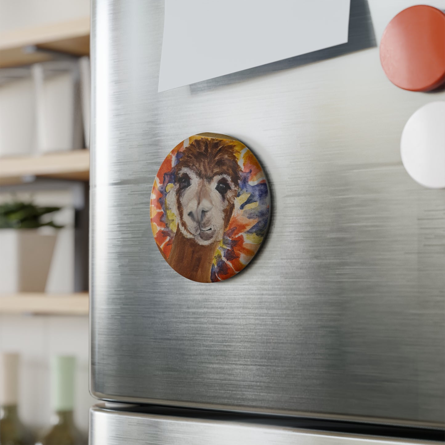 Alpaca Button Magnet