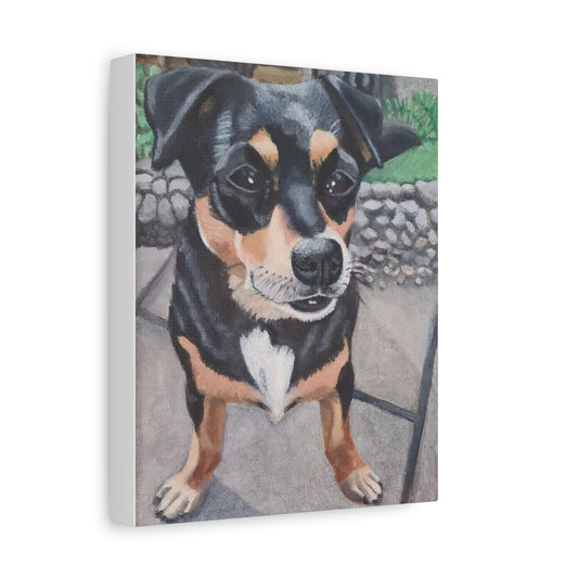 Dog Portrait original and Canvas print — Matte Stretched