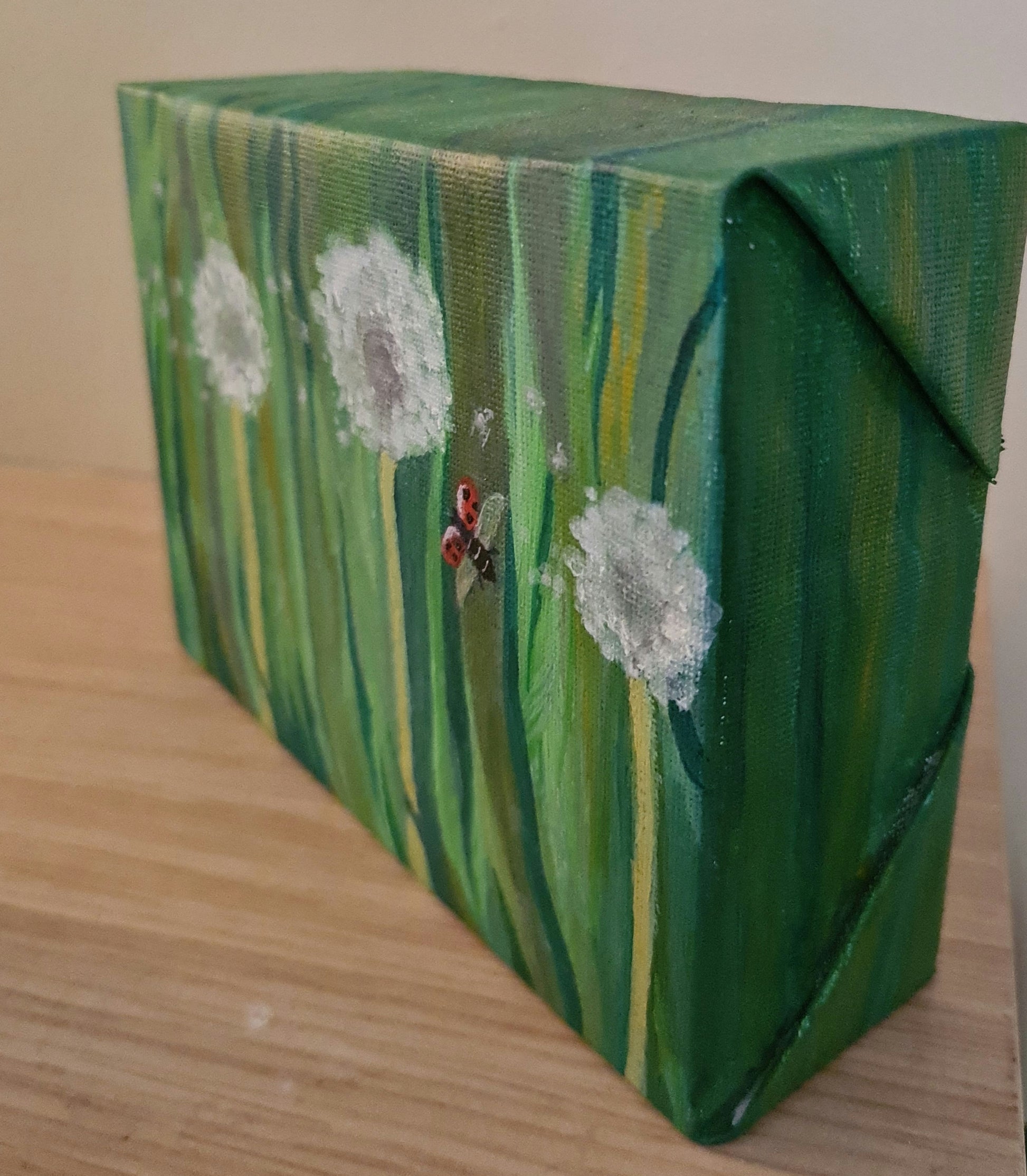 Dandelion clocks and a flying ladybird image 2